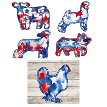 Load image into Gallery viewer, Red, White, & Blue Animals
