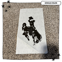 Load image into Gallery viewer, Black Distressed Bucking Horse