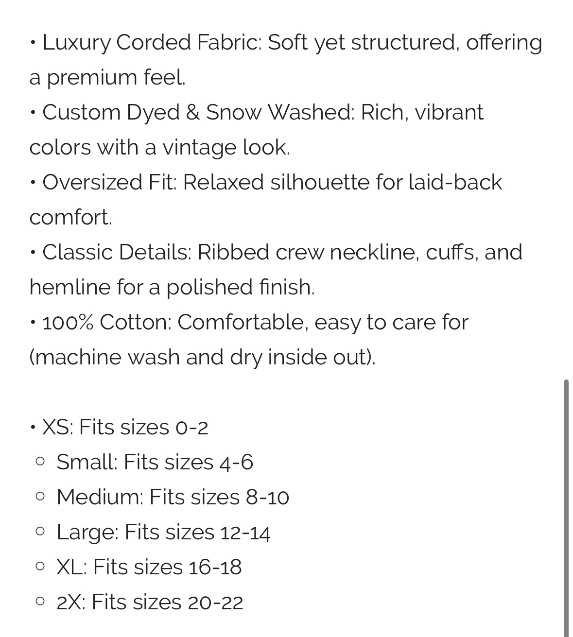 Navy/Eggnog Over Sized Corded Crew