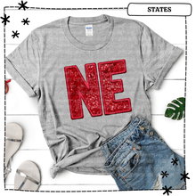Load image into Gallery viewer, NE Red Embroidery Faux Sequin