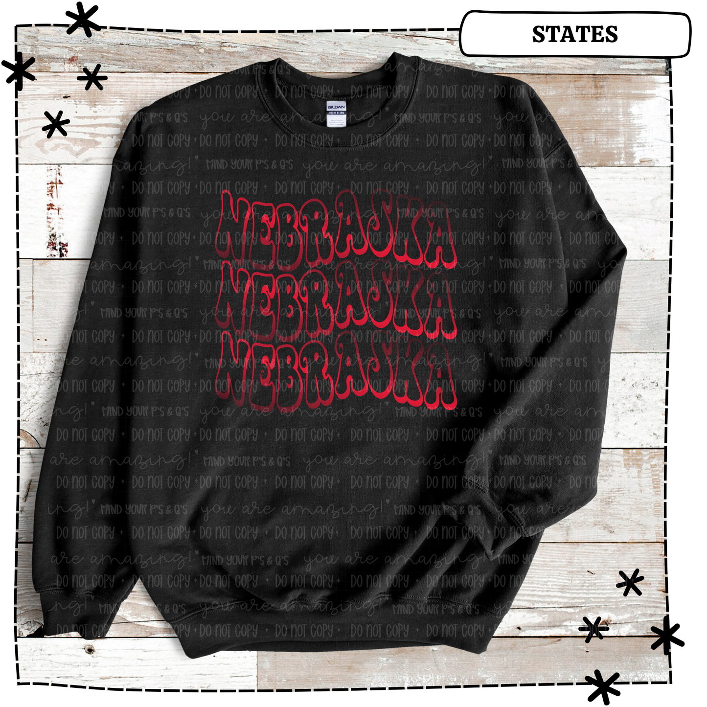 Nebraska Wavy Retro Fade