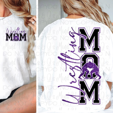 Load image into Gallery viewer, Purple Vertical Boys Wrestling Mom (Back Design)