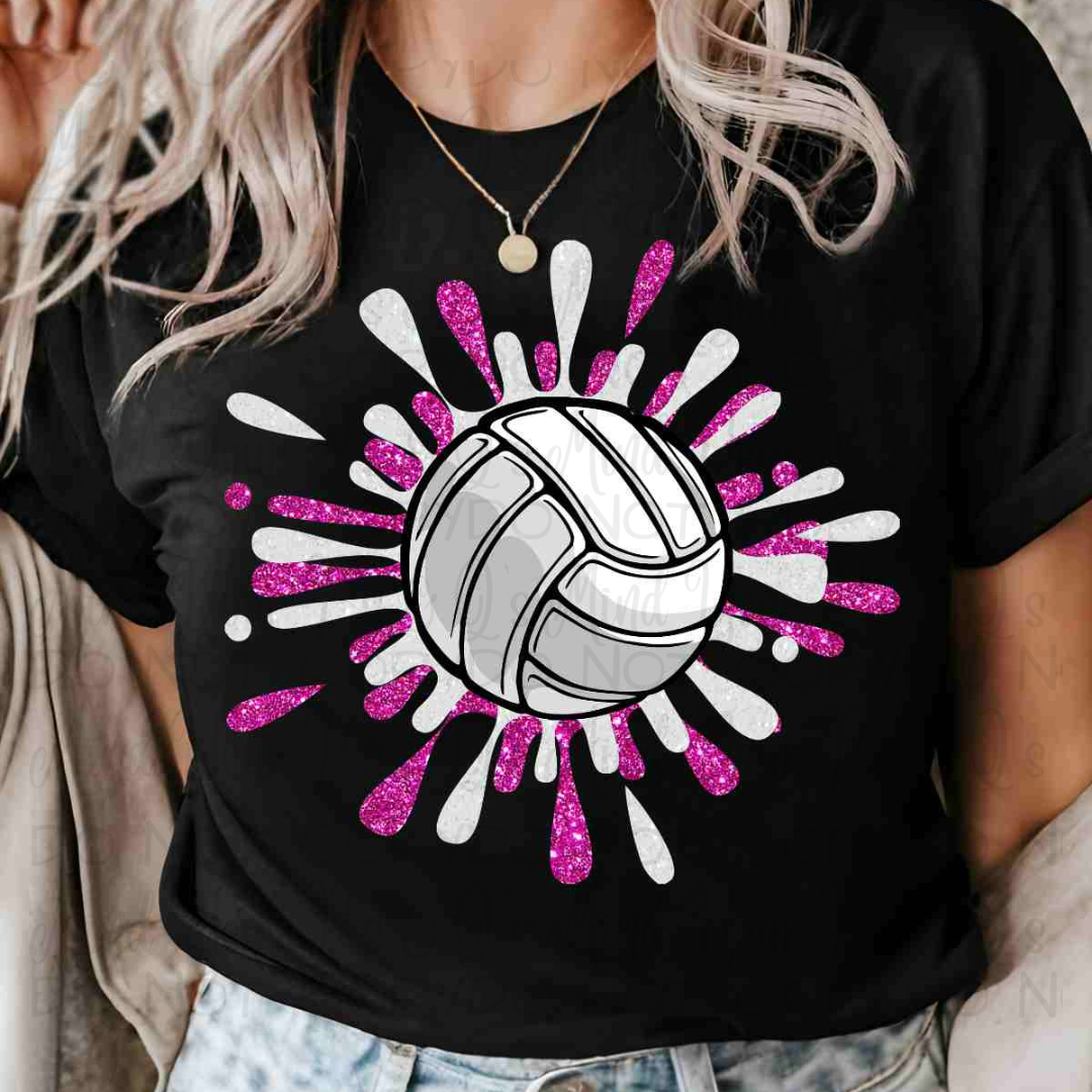Pink Volleyball Splatter