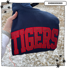 Load image into Gallery viewer, Two Color Glitter Varsity Applique Embroidered Crewneck Sweatshirt
