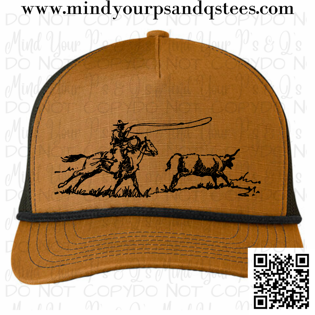 Pre-Order Roping Cowboy on Old Gold