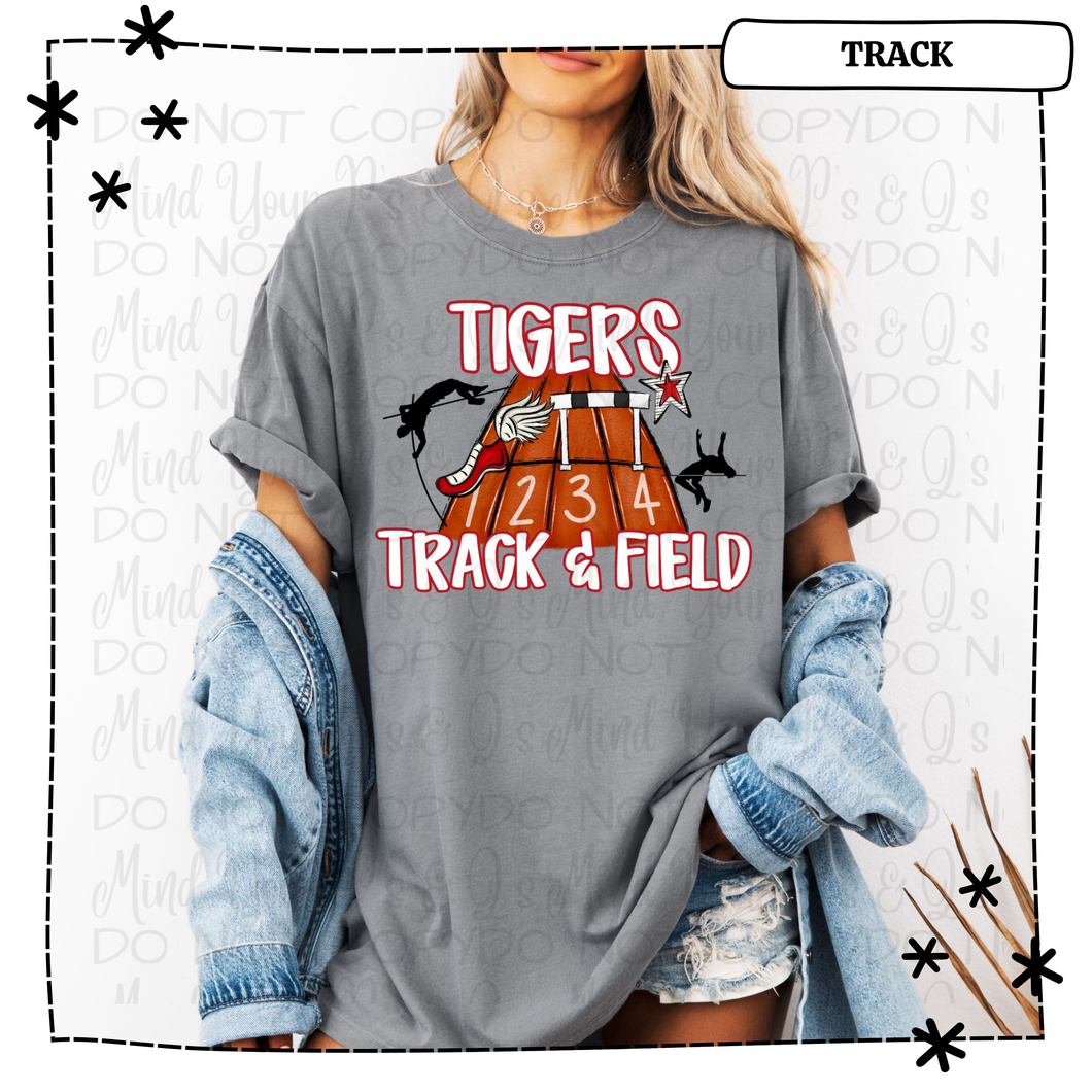 Tigers Track & Field Graphics White