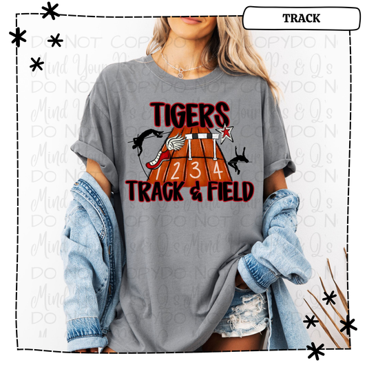Tigers Track & Field Graphics Black