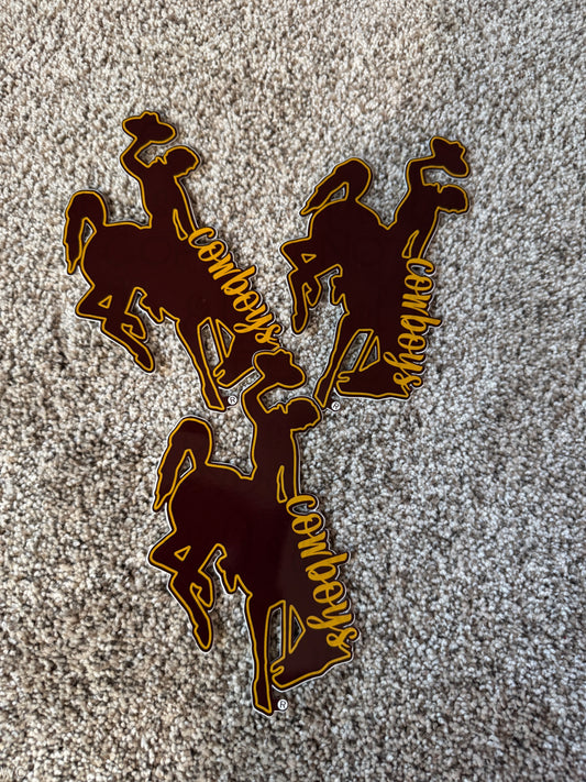 Brown Gold Cowboys Car Decal