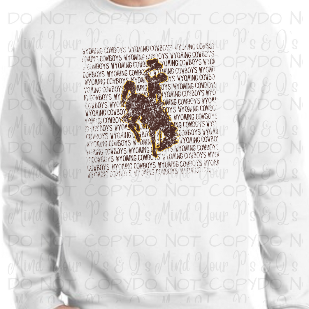 WY Bucking Horse Grunge