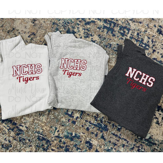 1/4 Zip - Glitter HTV Mascot/Title (TAT 21-30 business days)