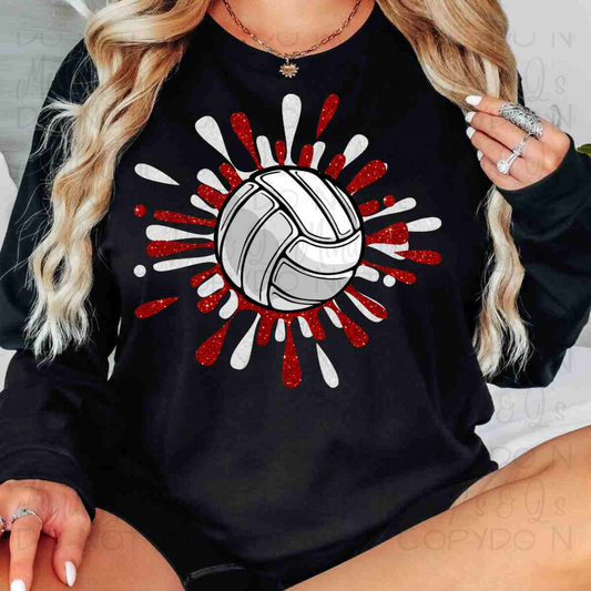 Red Volleyball Splatter
