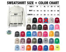 Load image into Gallery viewer, Athletic Collegiate Split Font Custom School Mascot Embroidery Gildan Sweatshirt
