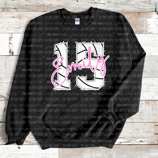 Custom Volleyball Name and Number