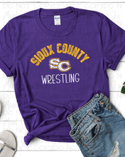Load image into Gallery viewer, (White) Sioux County Wrestling Horizontal Distressed w/SC
