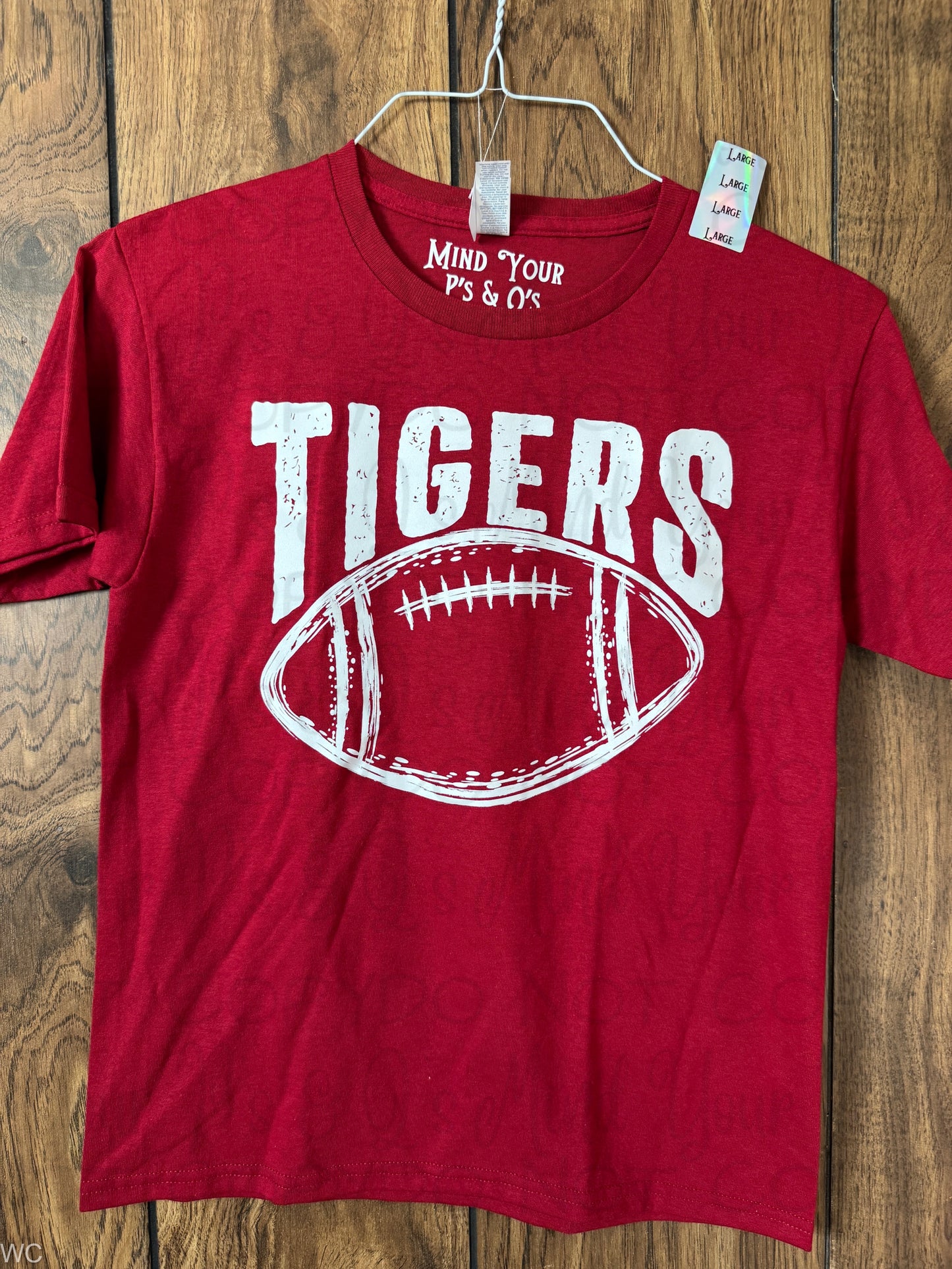 Youth Large Tigers Football Tee