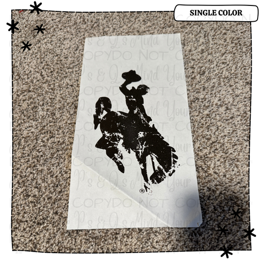 Black Distressed Bucking Horse