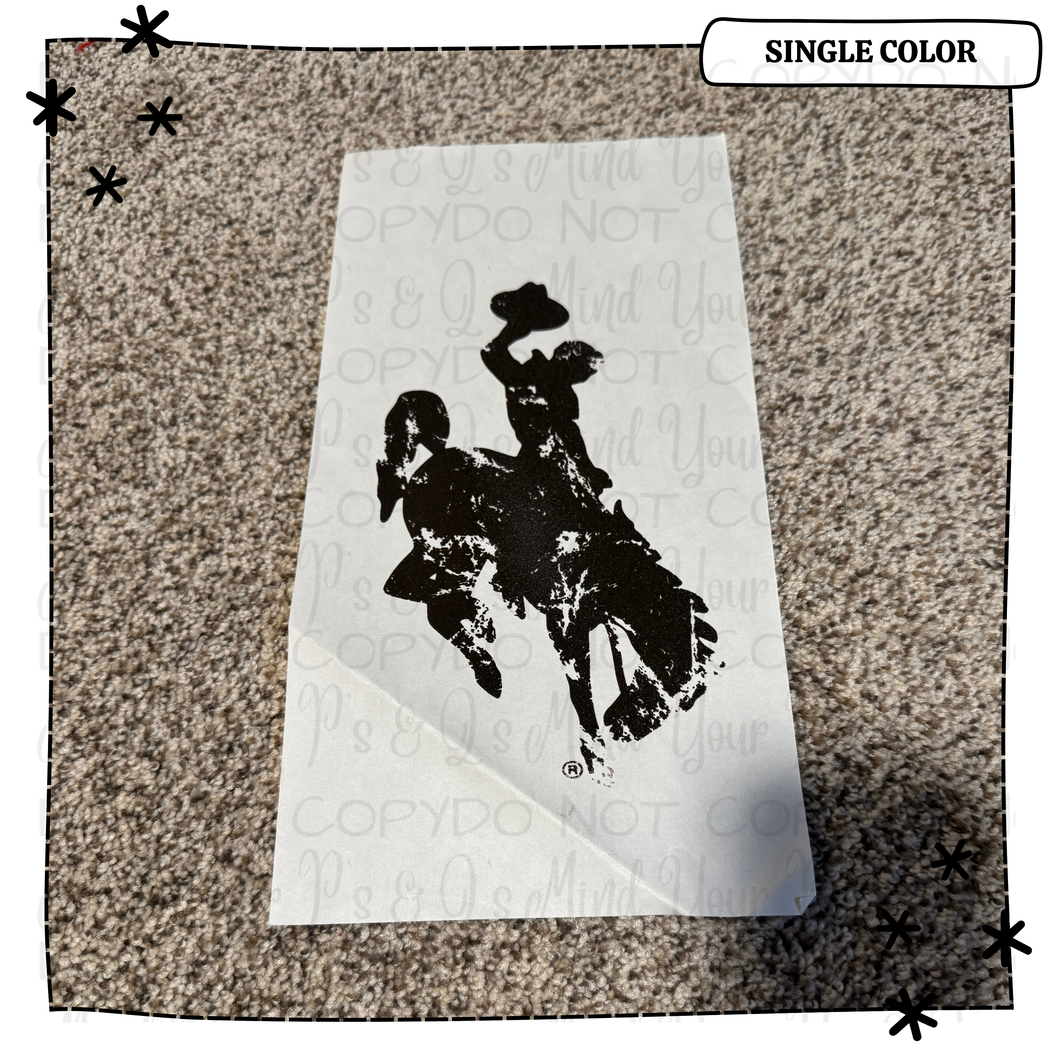 Black Distressed Bucking Horse