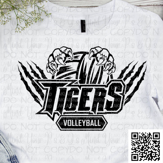 Tigers Volleyball Claw