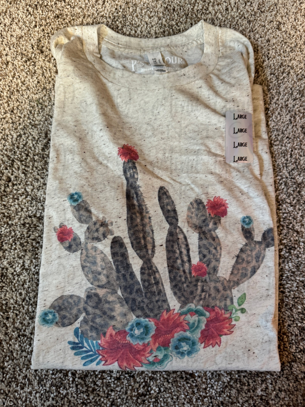Large - Cactus Oatmeal Tee