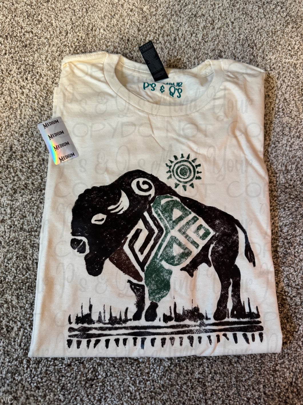 Medium - Aztec Buffalo Natural Tee