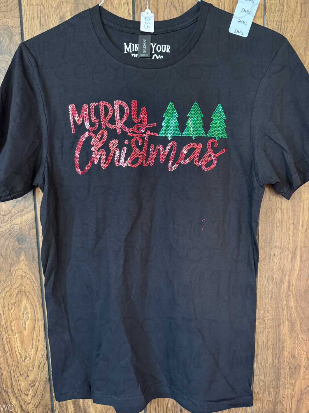 Small - Merry Christmas Sequin Tee
