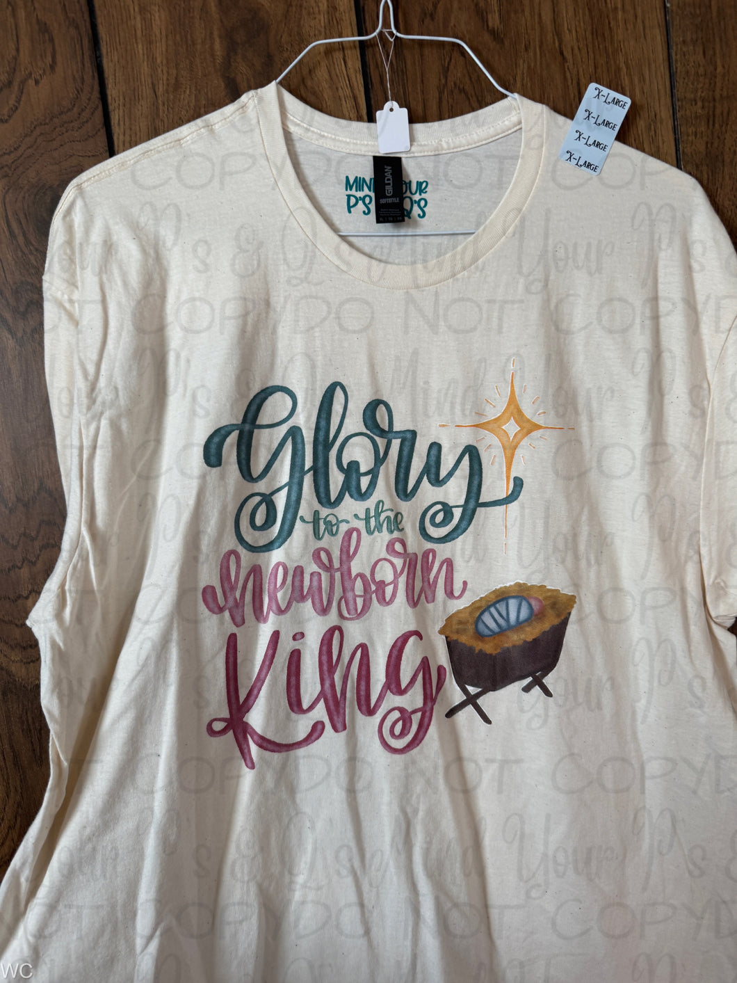 XL - Glory to the Newborn King Natural Tee