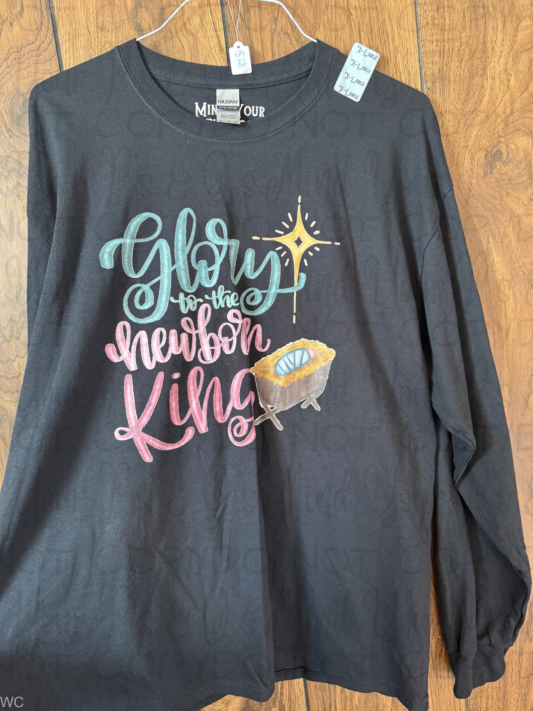 XL - Glory to the Newborn King Black Long Sleeve