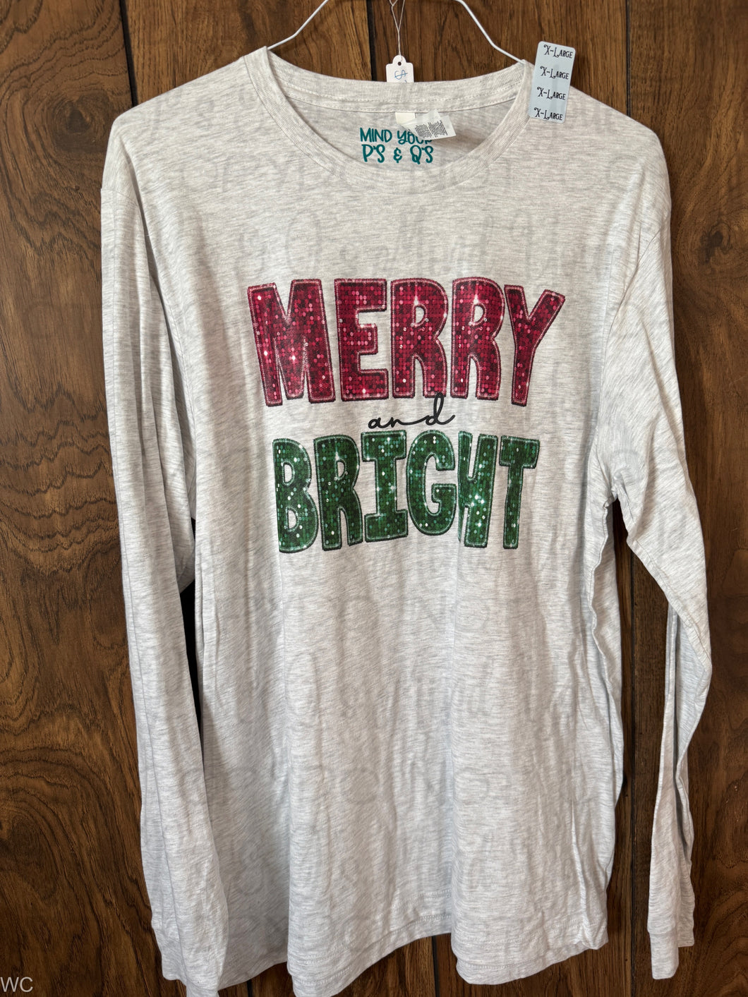 XL - Merry & Bright Ash Long Sleeve