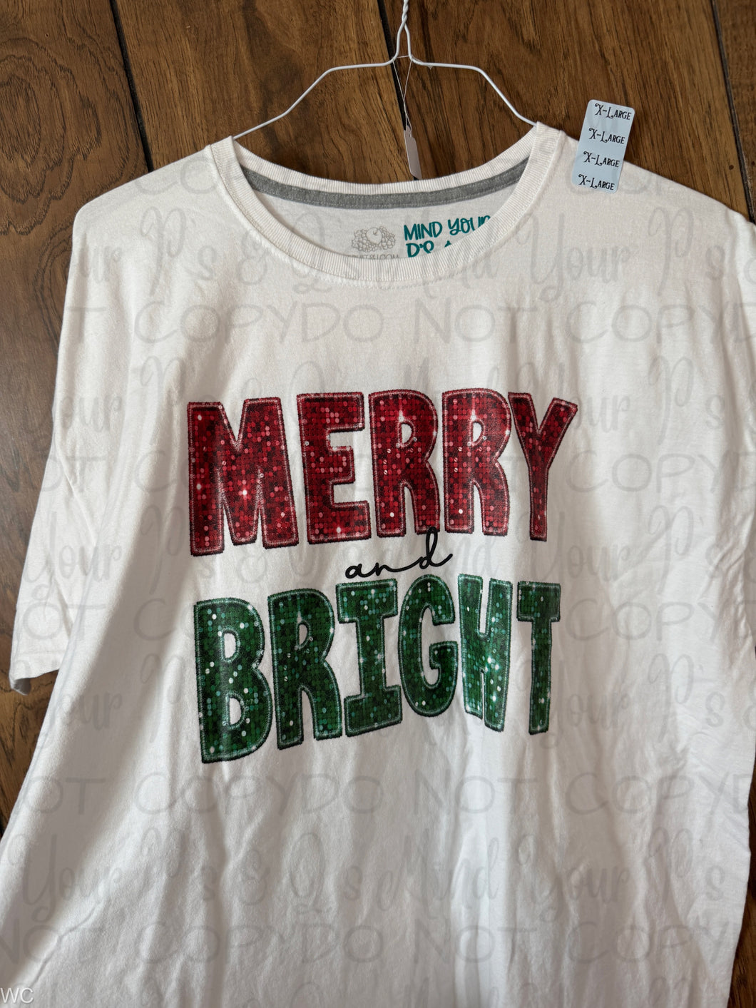 XL - Merry & Bright White Tee