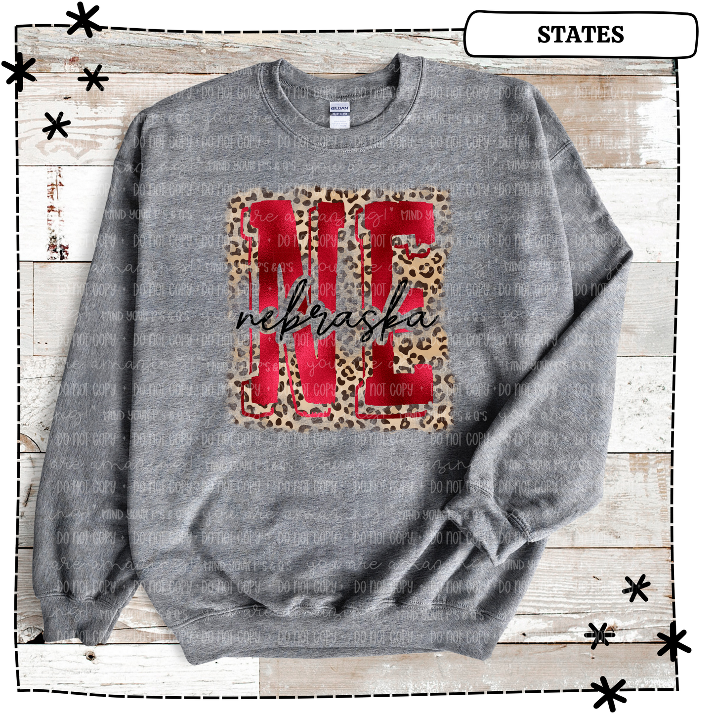 Nebraska Leopard Foil Cutout