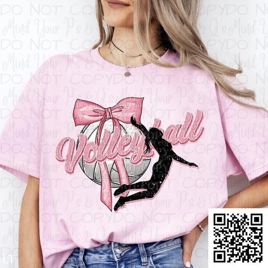 Pink Volleyball Ribbon
