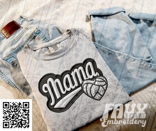 Volleyball Mama Faux Embroidery