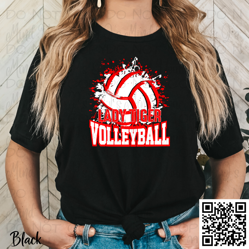 Splatter Red & White Volleyball