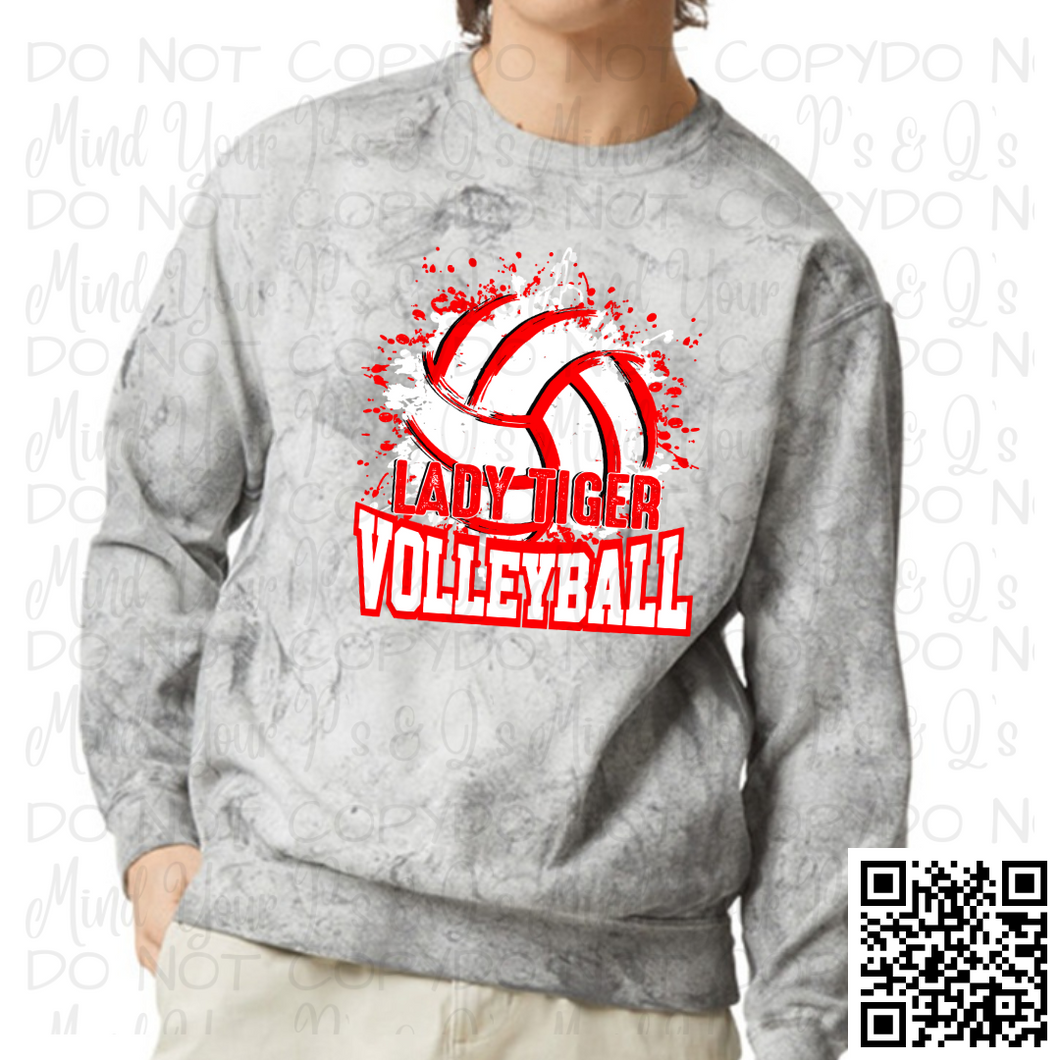 Lady Tiger Volleyball Color Blast Crew Neck