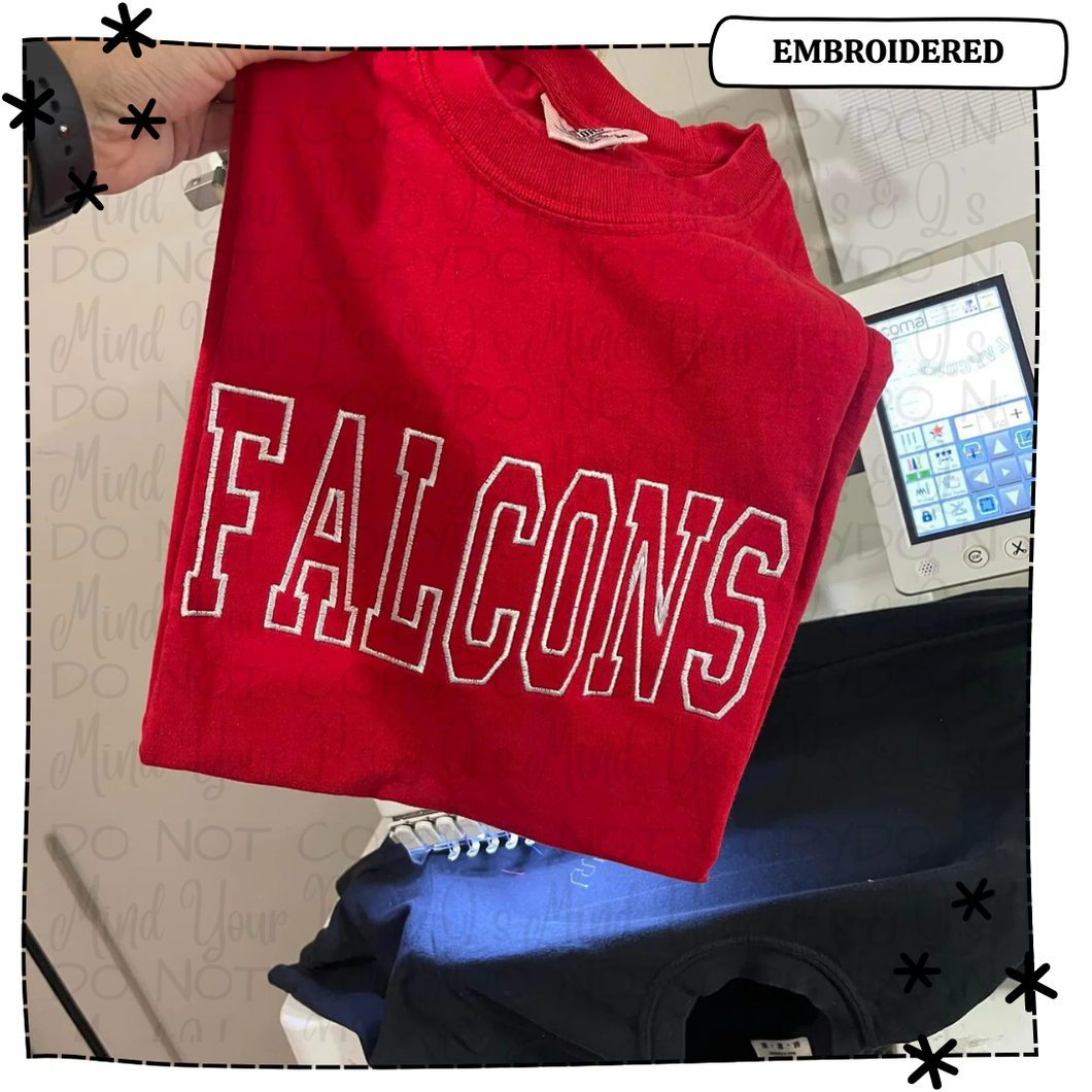 Custom Varsity Outline Style Embroidered Sweatshirt