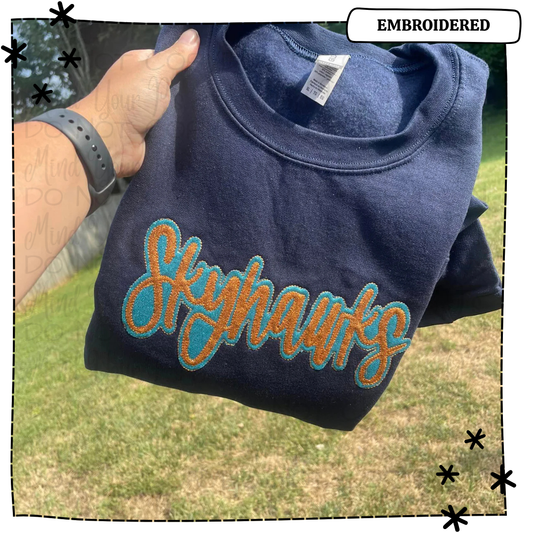 Double Applique Glitter Embroidered Sweatshirt