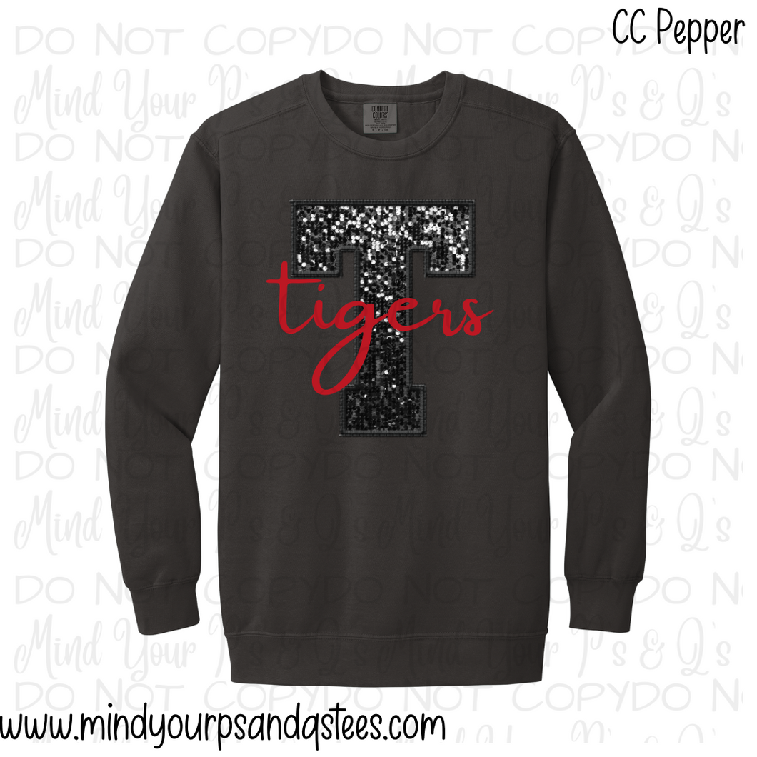T - Tigers Faux Glitter